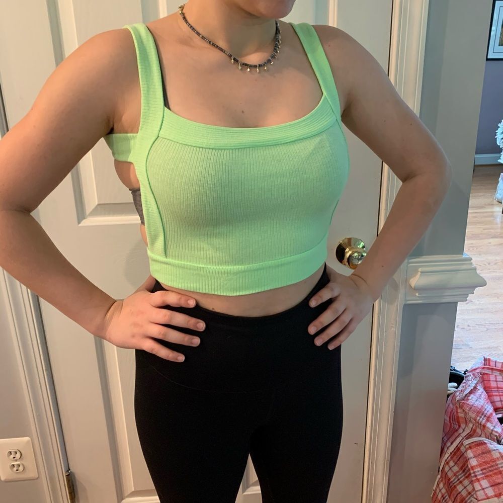 UO Green Strapped Stretch Top sz S NWOT